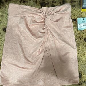 Shade & Shore Shimmering Pink Mini Skirt